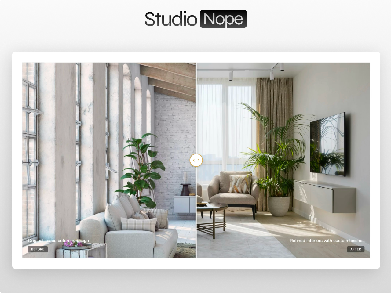 Before After Pro module for HubSpot CMS showing drag-to-compare image slider
