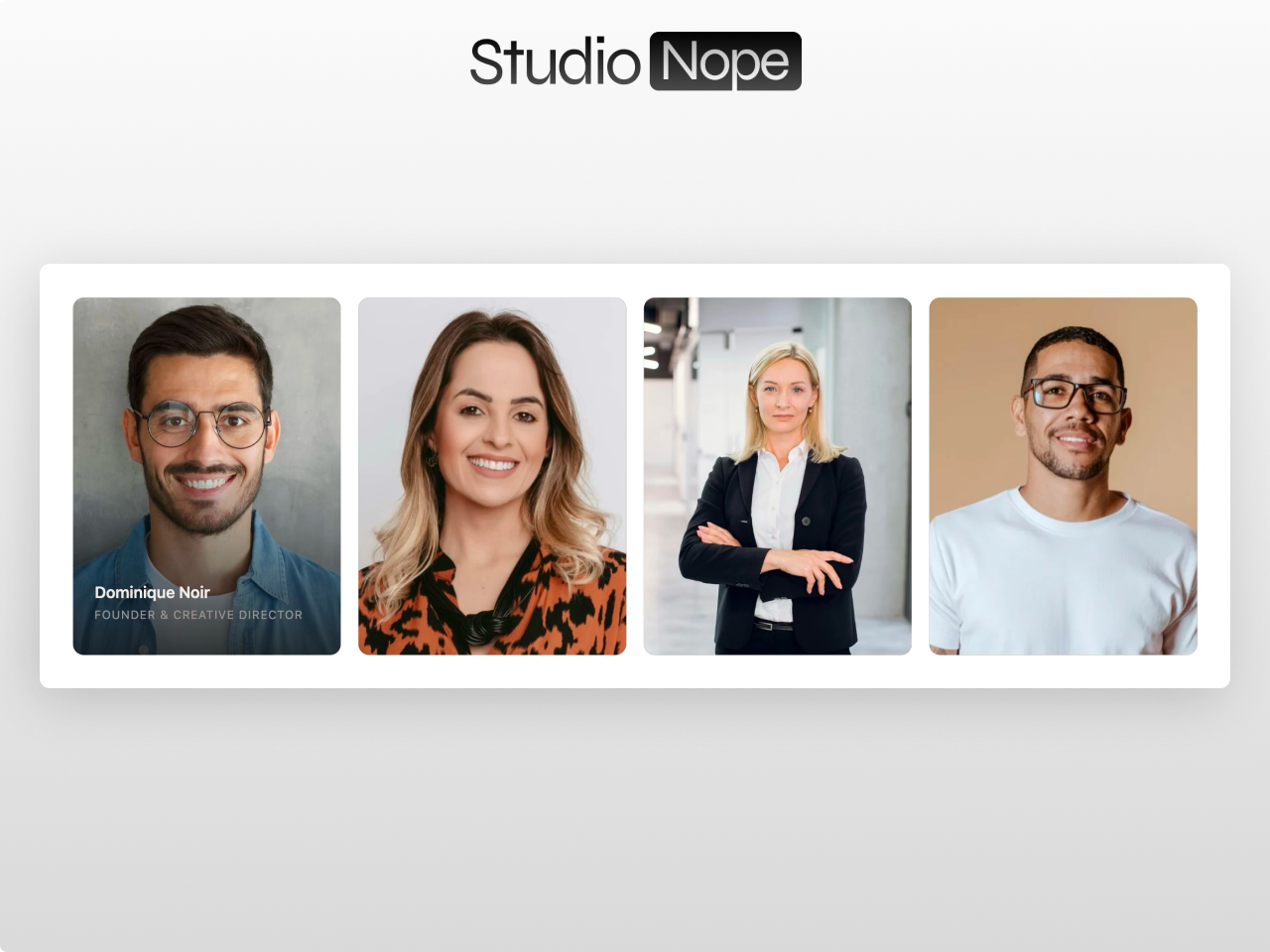 Team Grid Pro HubSpot module showing responsive team member grid with photos, names, roles, and social links